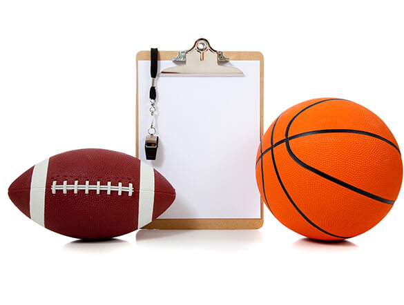 football basketball coach clipboard